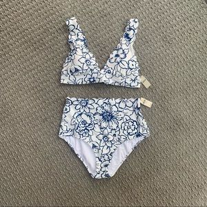 NWT - Aerie Bikini Set - Blue and White